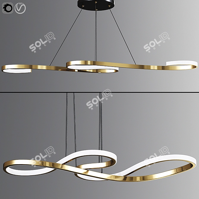 Illuminating Elegance: LED Pendant Chandelier 3D model image 1