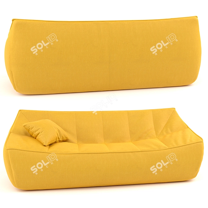 Stylish Bahir Sofa 3D model image 1