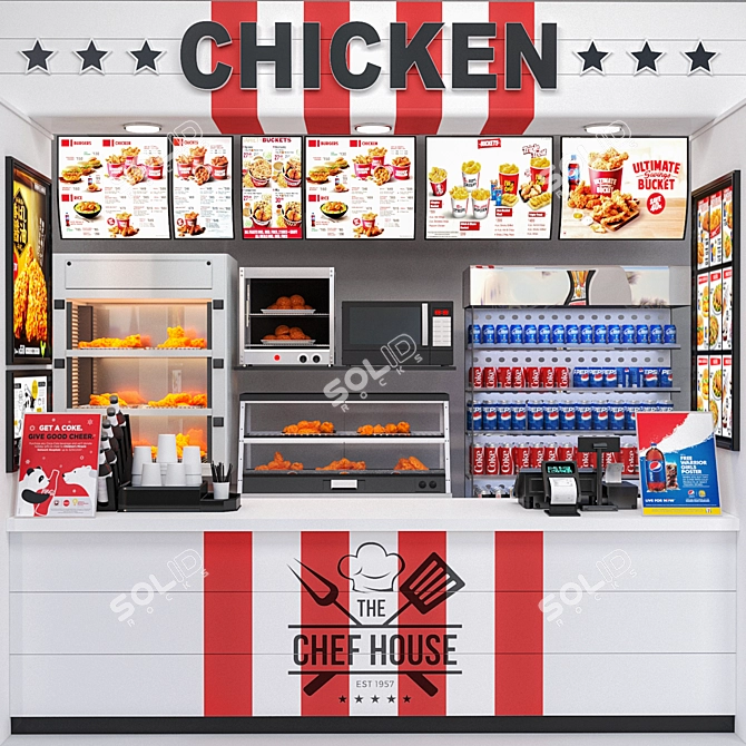 JC Fastfood Kiosk: The Perfect Blend of Food and Coffee 3D model image 1