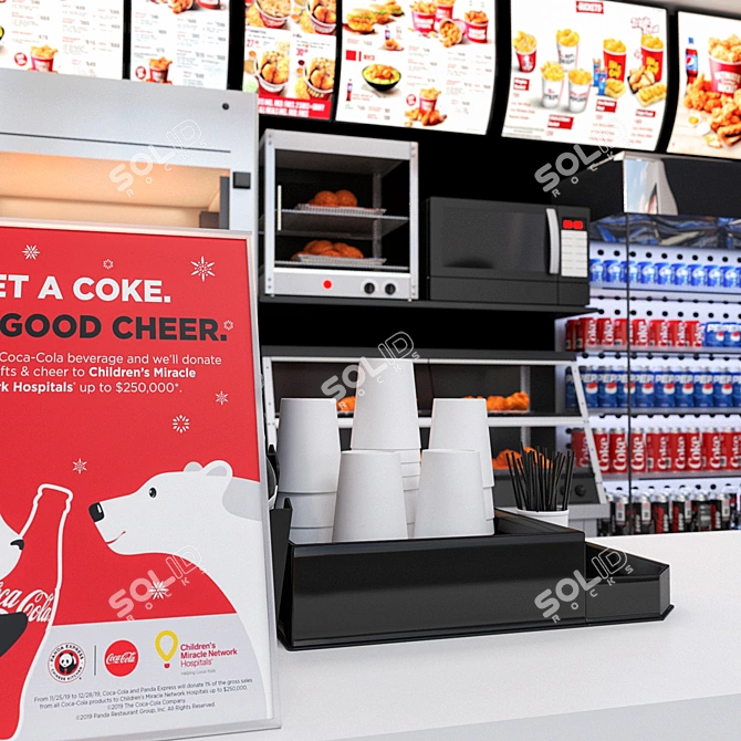 JC Fastfood Kiosk: The Perfect Blend of Food and Coffee 3D model image 3