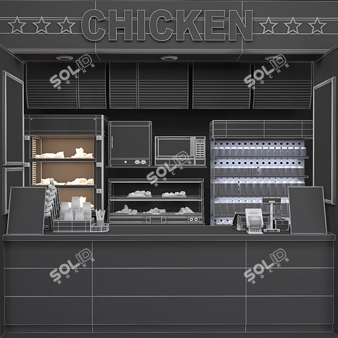 JC Fastfood Kiosk: The Perfect Blend of Food and Coffee 3D model image 5