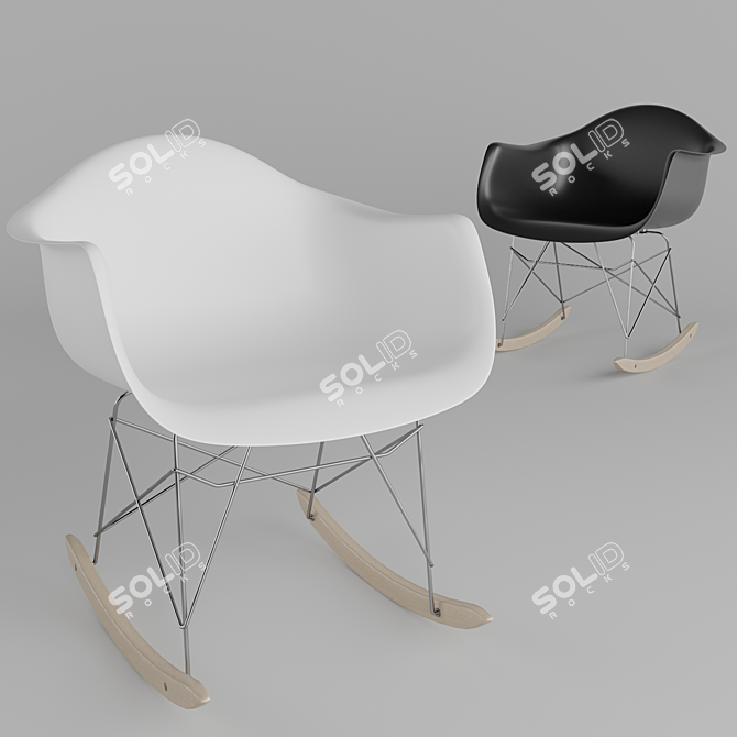 Title: Elegant Leon Rack with High-back Chair Design 3D model image 1