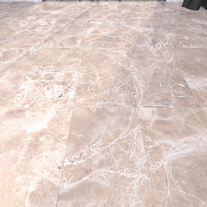 Beige Marble Floor Set: Alpha Collection 3D model image 1