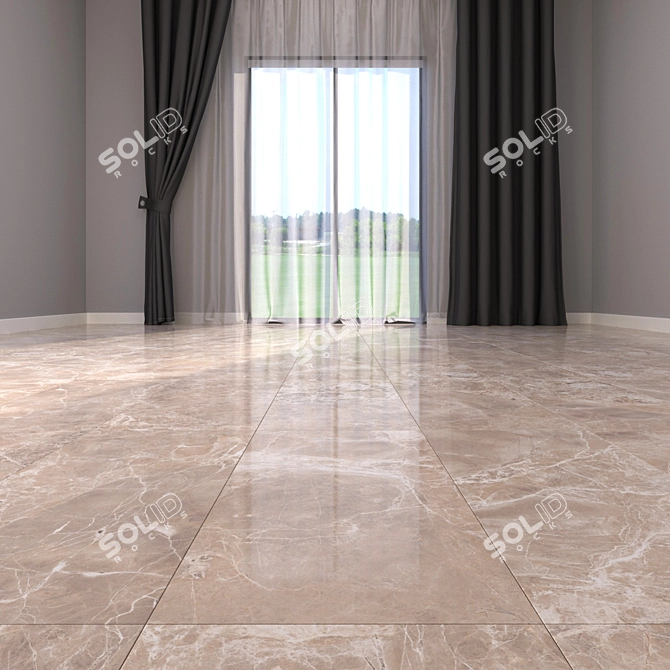 Beige Marble Floor Set: Alpha Collection 3D model image 2