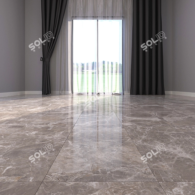 Alpha Greige Marble Floor Set 3D model image 2