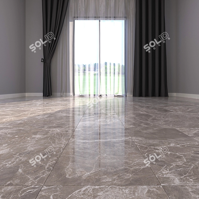 Alpha Greige Marble Floor Set 3D model image 2