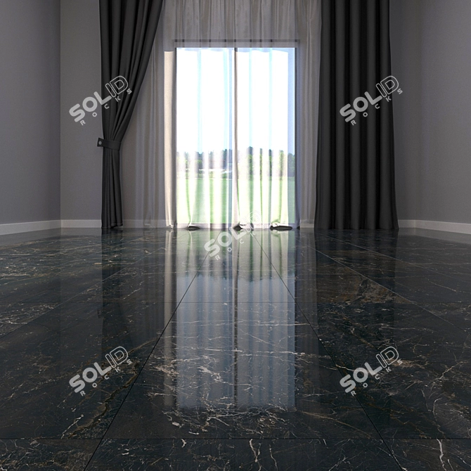 Carelia Black Marble Floor Set 3D model image 2