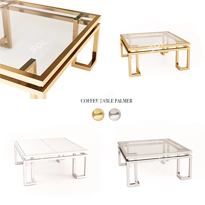 Elegant Eichholtz Coffee Table Set 3D model image 4