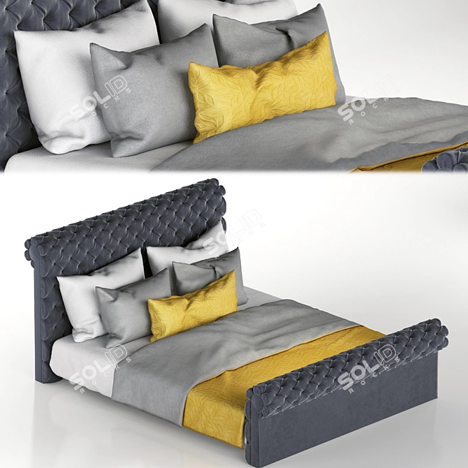 Elegant Greco Strom Bed 3D model image 1