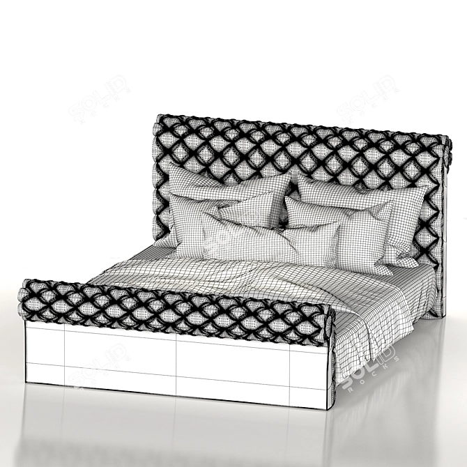 Elegant Greco Strom Bed 3D model image 2