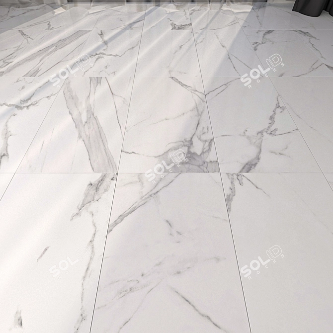 Luxurious White Marble Floor Set 3D model image 1