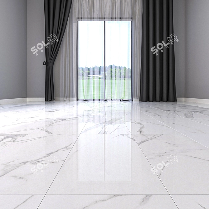 Luxurious White Marble Floor Set 3D model image 2