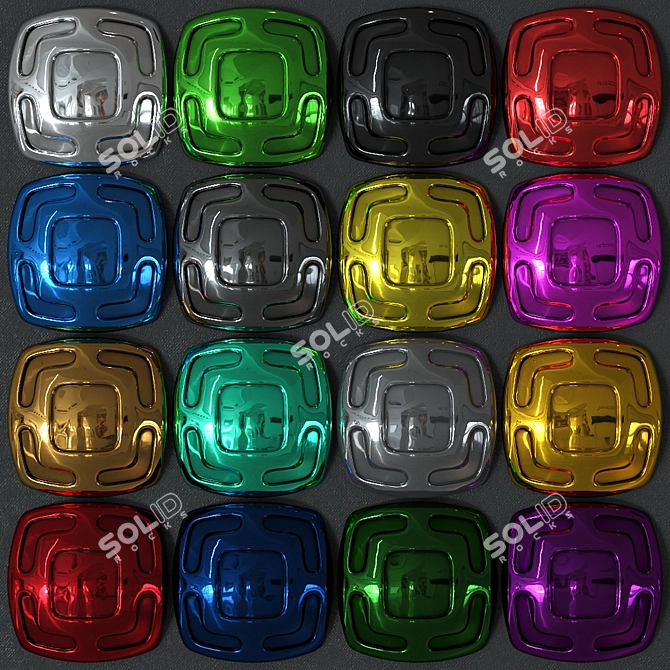 Title: 16-Chrome Colored Models for Texturing 3D model image 1