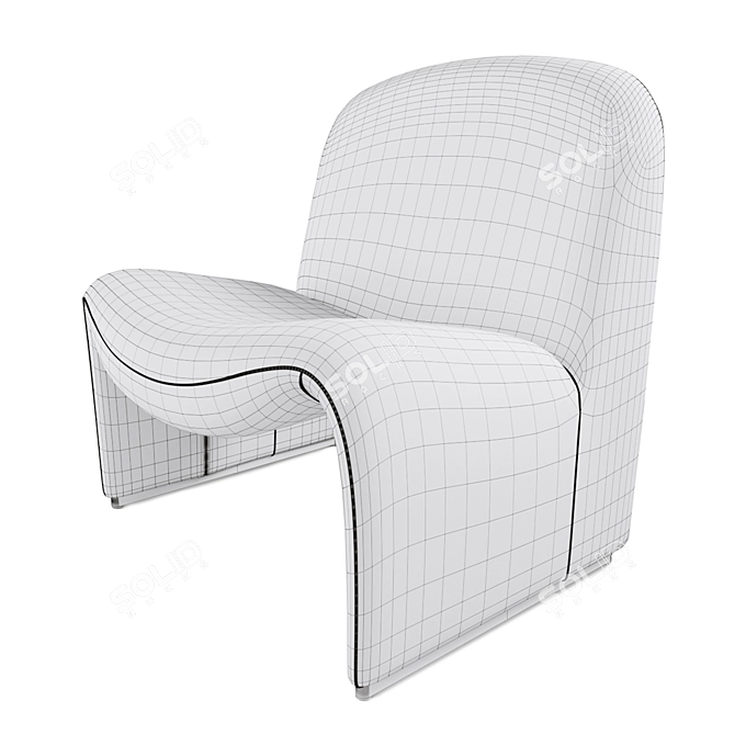 Retro Chic Alky Lounge Chair 3D model image 2