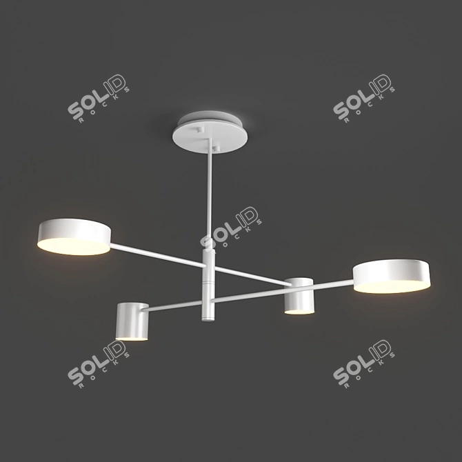 Modern White Pendant Light 3D model image 1