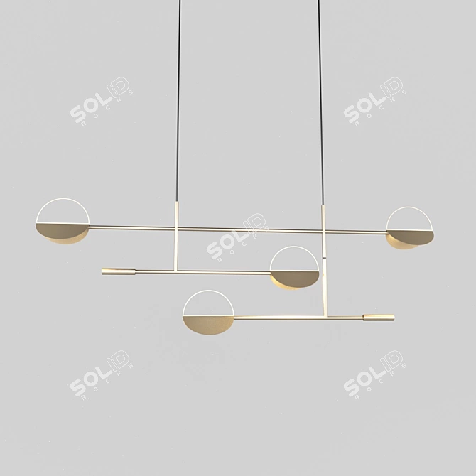 Bolia 40.2528: Sleek Brass Pendant Light 3D model image 4