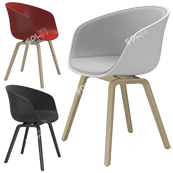 HAY AAC 22 - Modern V-Ray Chair 3D model image 1