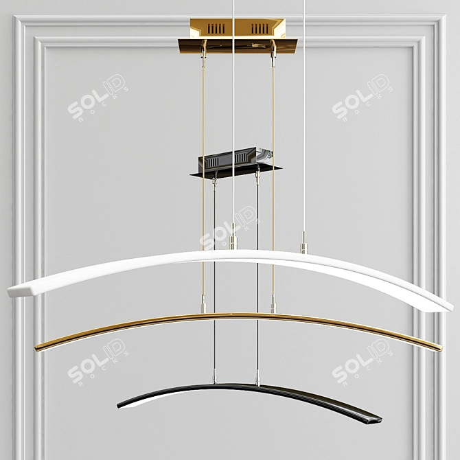 Contemporary Rainbow Pendant Light 3D model image 1