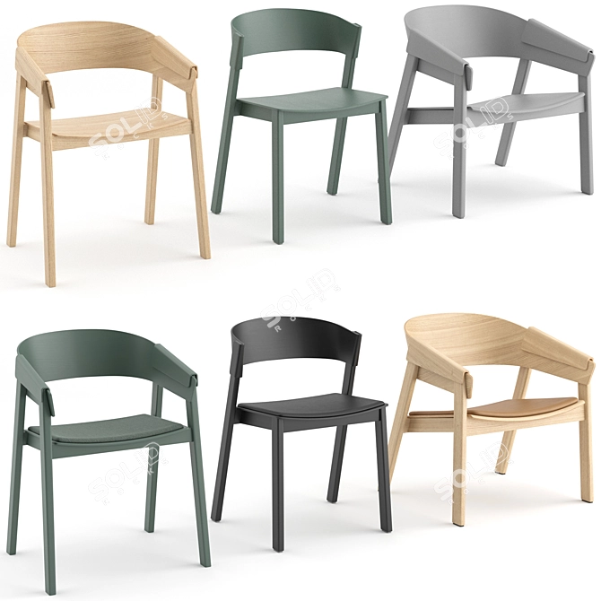 Muuto Cover Chairs: Modern and Stylish Seating 3D model image 1