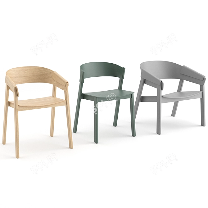 Muuto Cover Chairs: Modern and Stylish Seating 3D model image 2