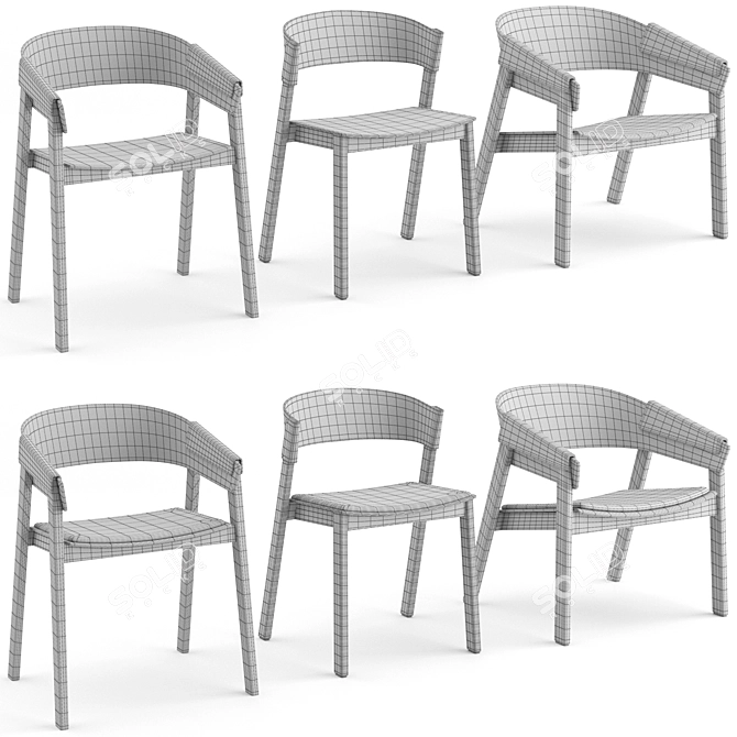 Muuto Cover Chairs: Modern and Stylish Seating 3D model image 5