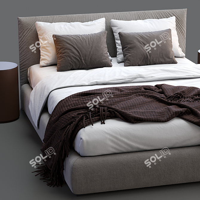 Modern Meridiani Scott Bed 3D model image 4