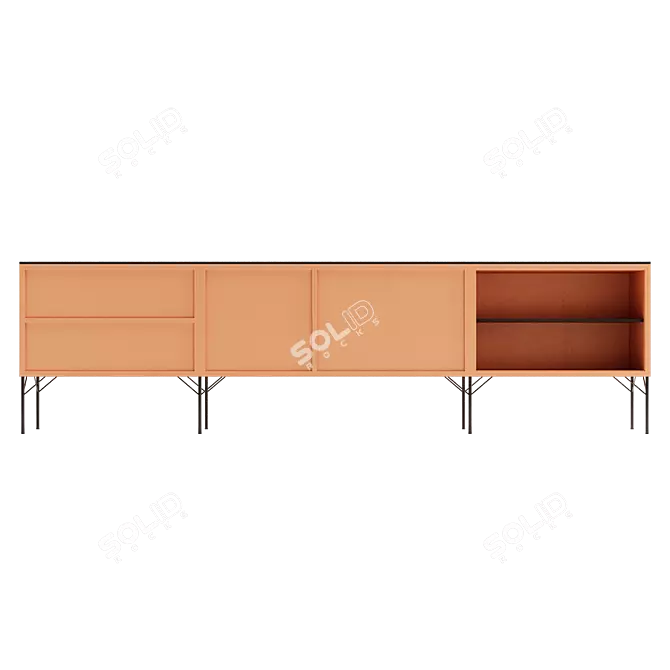 L'Origine PENINSULA Sideboard: Elegant Eucalyptus Wood Design 3D model image 2