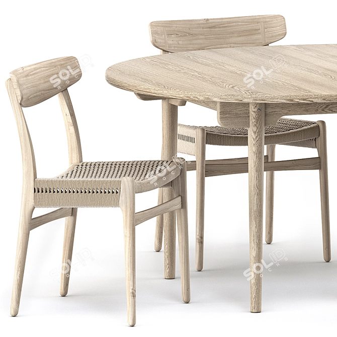 Modern Dining Set: CH337 Table & CH23 Chair 3D model image 2