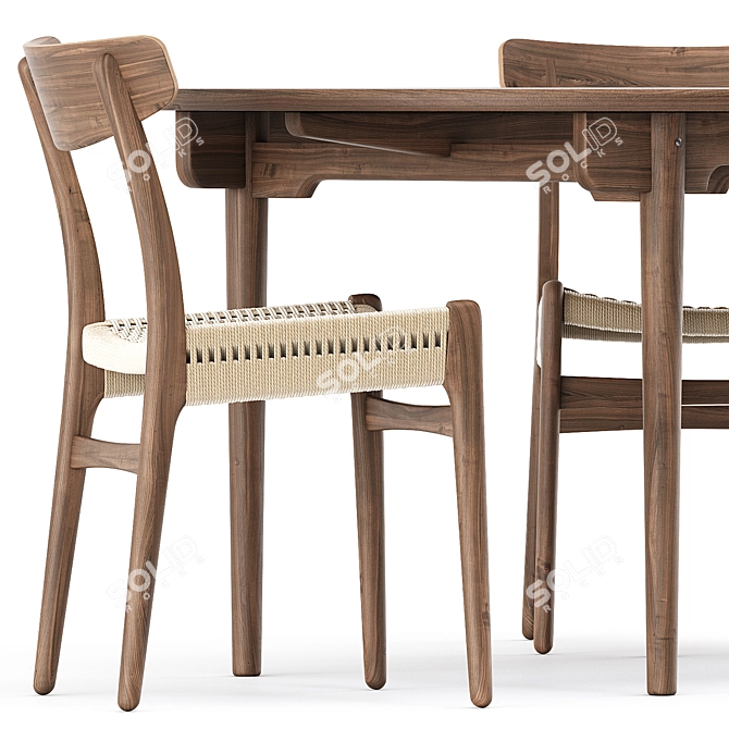 Modern Dining Set: CH337 Table & CH23 Chair 3D model image 3