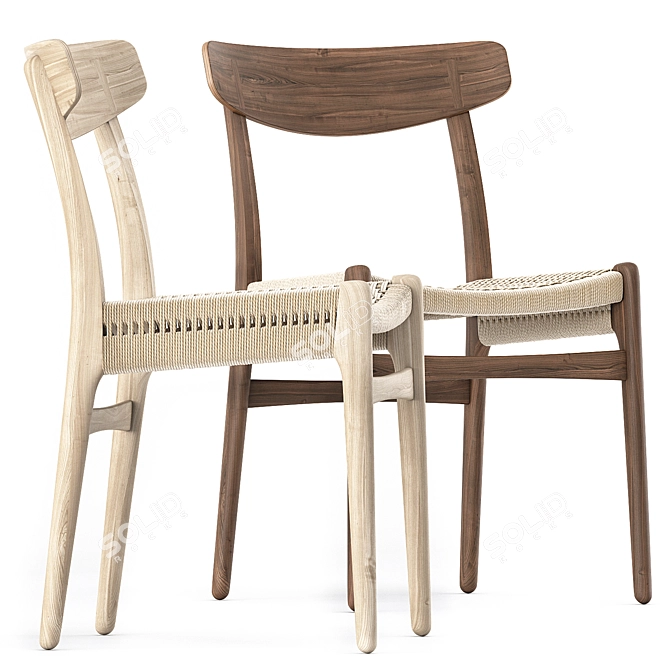 Modern Dining Set: CH337 Table & CH23 Chair 3D model image 4