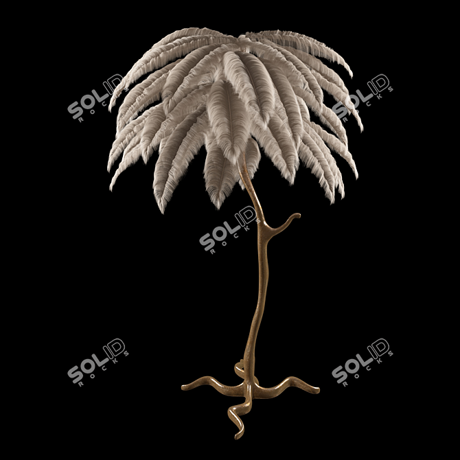 Feather Glow Floor Lamp 3D model image 3