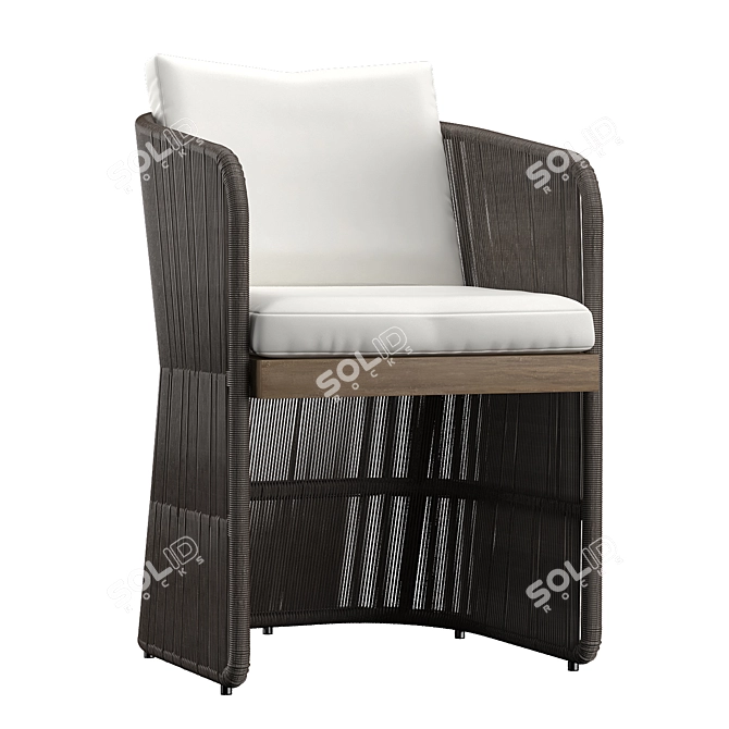 Havana Rattan Armchair 3D model image 1