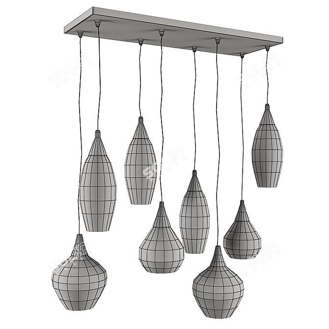 Sleek Smoke Hanging Lamp 3D model image 2