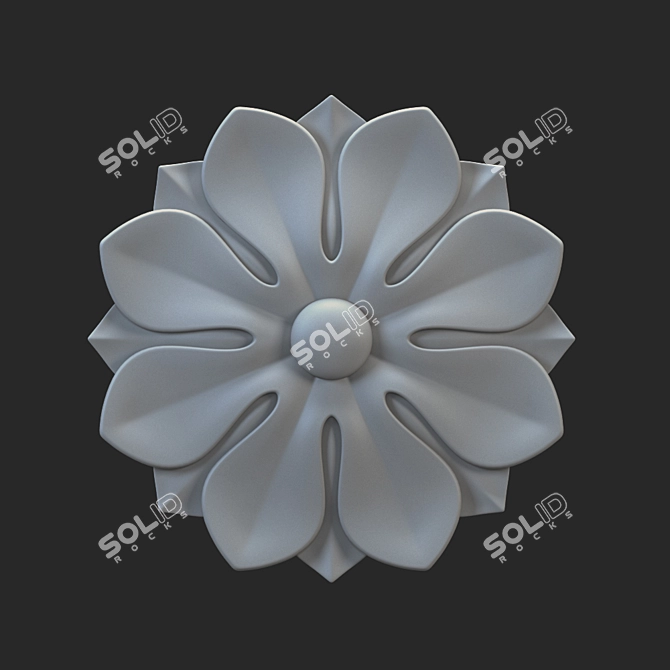 Elegant Carved Rosette Accent 3D model image 1