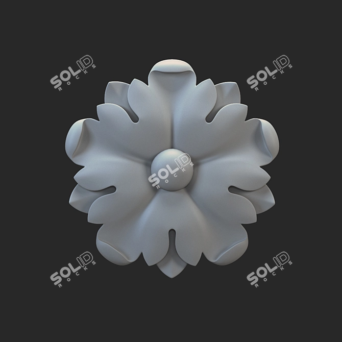 Elegant Carved Rosette Design 3D model image 1