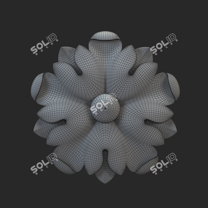 Elegant Carved Rosette Design 3D model image 3