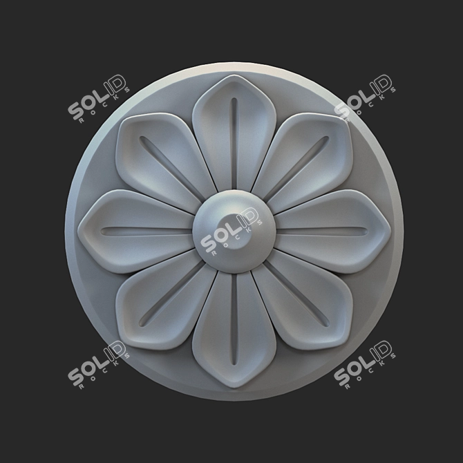 Elegant Carved Rosette 004 3D model image 1