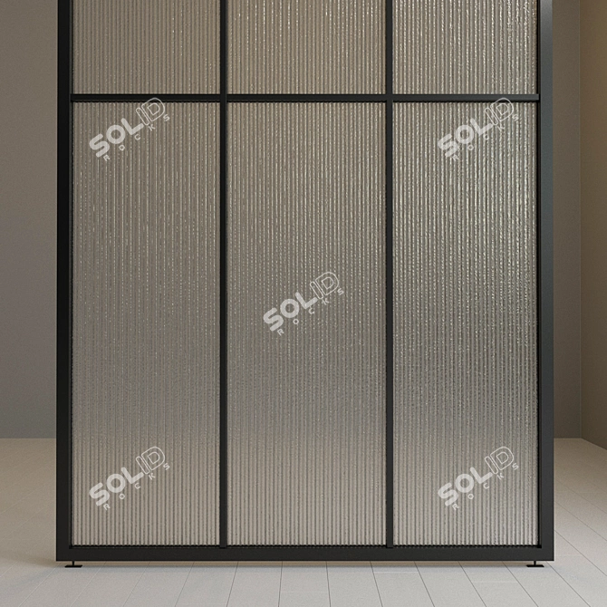 Modern Glass Partition: Versatile and Customizable 3D model image 3