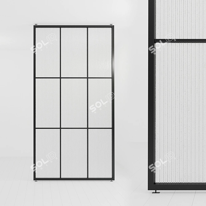 Sleek Glass Partition: Customizable Design 3D model image 1