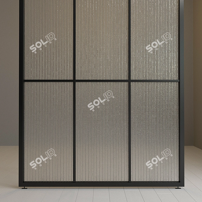 Sleek Glass Partition: Customizable Design 3D model image 2