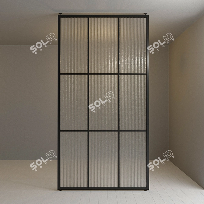 Sleek Glass Partition: Customizable Design 3D model image 3