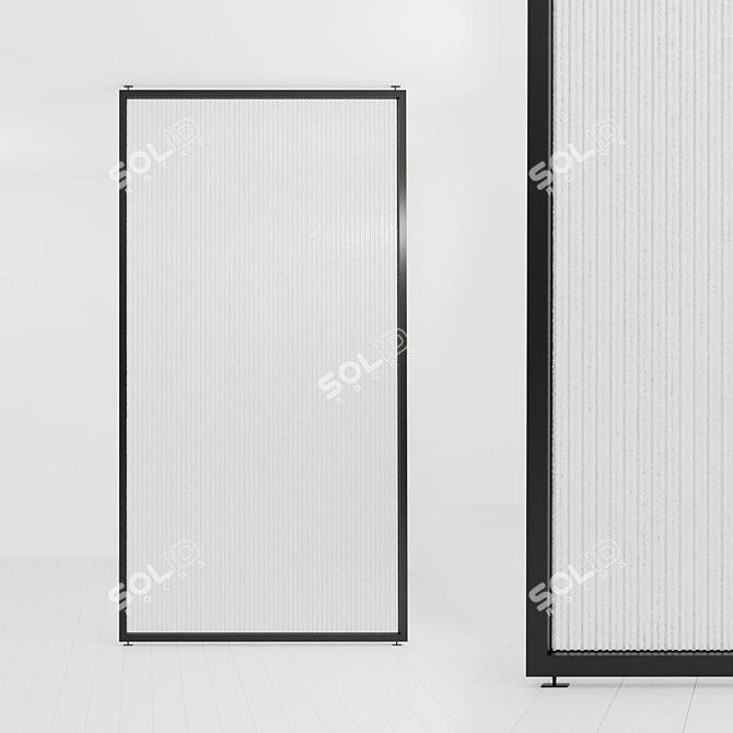 Versatile Glass Partition: Sturdy, Adjustable 3D model image 1