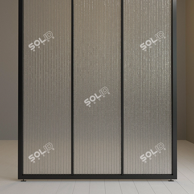 Sleek Glass Partition 3D model image 2