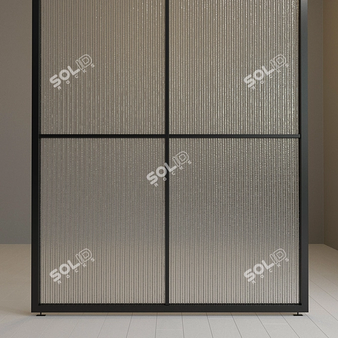 Sleek Glass Partition: Versatile and Customizable 3D model image 2