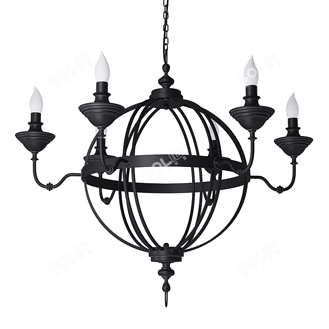 Elegant Castle Chandelier 3D model image 1