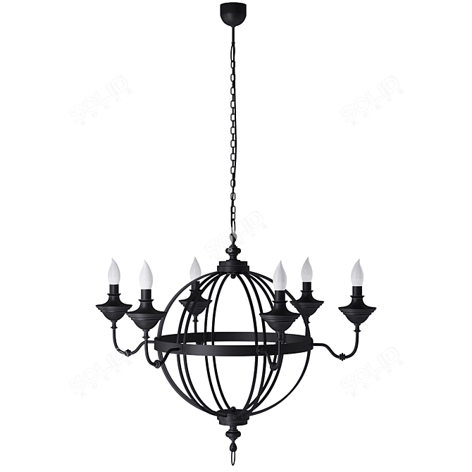 Elegant Castle Chandelier 3D model image 2