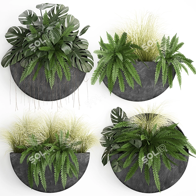 Vertical Green Wall for Indoor Gardening 3D model image 1