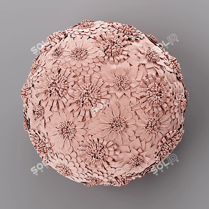 Floral Wool Pouf: Restoration Hardware 3D model image 4