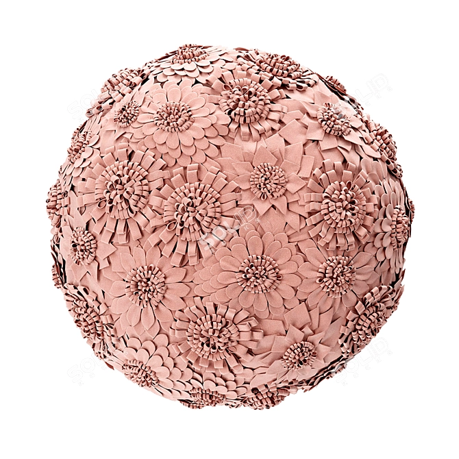 Floral Wool Pouf: Restoration Hardware 3D model image 9