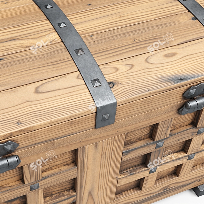 Vintage Treasure Chest 5 3D model image 4